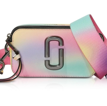 Túi đeo vai nữ Marc Jacobs cầu vồng Snapshot Airbrush Rainbow Leather Crossbody Bag