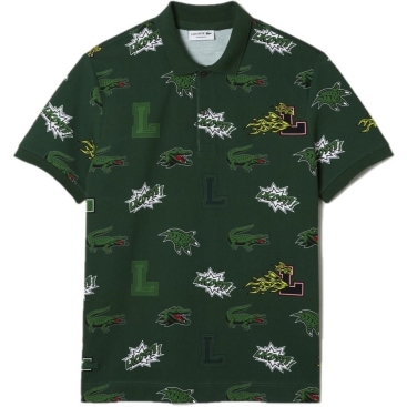 Áo Lacoste Holiday Regular Fit Crocodile Print Green PH1464-PZ1