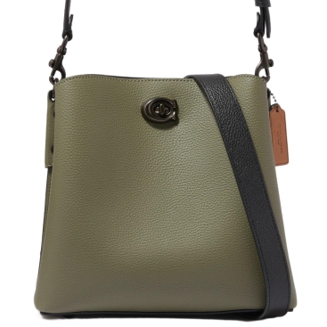 Túi Coach Willow Bucket Bag In Colorblock Army Green Multicolour C3766