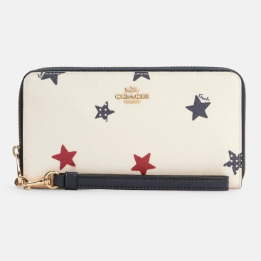 Ví Coach Long Zip Around Wallet With American Star Print