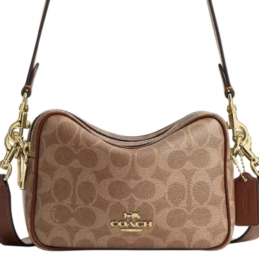 Túi Coach Mini Carey Crossbody Bag In Signature Canvas Brown CEK69
