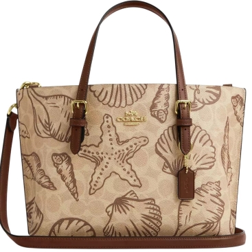Túi Coach nữ Mollie Tote Bag 25 In Signature Canvas With Shell Print CBH63