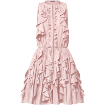Đầm Louis Vuitton Ruffle Mini Dress Rose Poudre