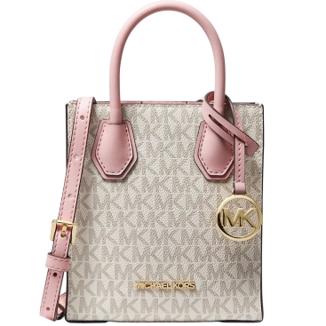 Túi Michael Kors Mercer Extra Small Logo Canvas and Leather Crossbody Bag Rose Poudré Multi 35T1GM9C0I