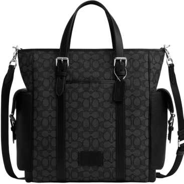 Túi Coach Sprint Tote In Signature Jacquard Charcoal Black CR325