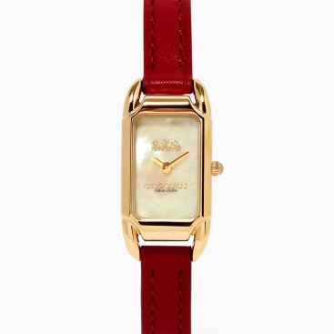 Đồng hồ nữ Coach dây da Cadie Quartz Gold Plated Steel Leather Watch