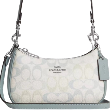Túi Coach Teri Mini Crossbody Bag In Signature Canvas Chalk Blue CDW52