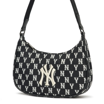 Túi xách MLB NY Monogram Hobo Bag New York Yankees Black