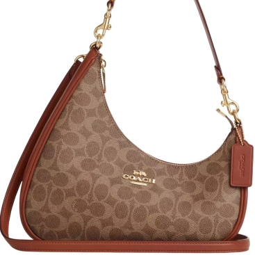 Túi Coach Twisted Teri Shoulder Bag In Signature Canvas Tan Caramel CBI02