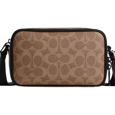 Túi Coach Colton Crossbody Bag 19 In Signature Canvas Tan Black CET55