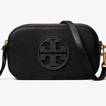 Túi xách nữ Tory Burch Black Mini Miller Pebbled Leather Crossbody Bag màu đen