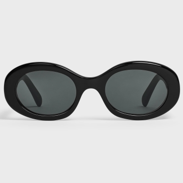 Kính mát nữ Celine Triomphe 01 Sunglasses In Oval Black Acetate Frame