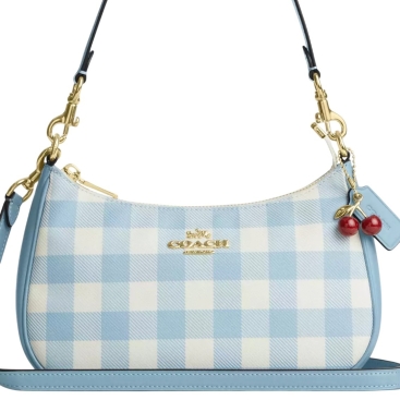 Túi Coach Teri Shoulder Bag With Gingham Print And Charm CES65