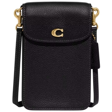 Túi đeo điện thoại Coach Phone Crossbody Brass Black CH815
