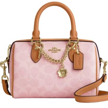 Túi Coach Mini Rowan Crossbody Bag In Signature Canvas With Charms Powder Pink CEK79