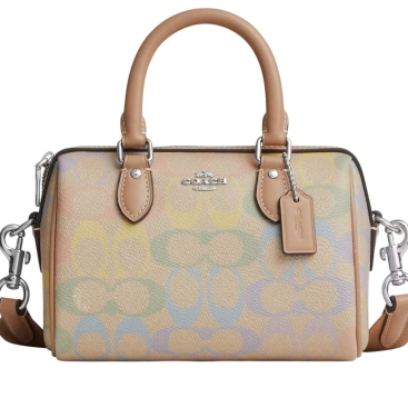 Túi Coach Mini Rowan Crossbody Bag In Rainbow Signature Canvas Sand Multi CDC39