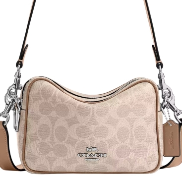 Túi Coach Mini Carey Crossbody Bag In Signature Canvas Taupe CEK69