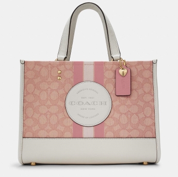 Túi tote Coach Dempsey Carryall In Signature Jacquard With Coach Patch And Heart Charm