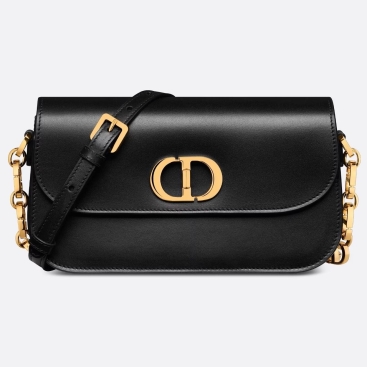 Túi xách nữ Dior 30 Montaigne Avenue Bag In Black Box Calfskin Embossed 30 Montaigne Signature On The Back