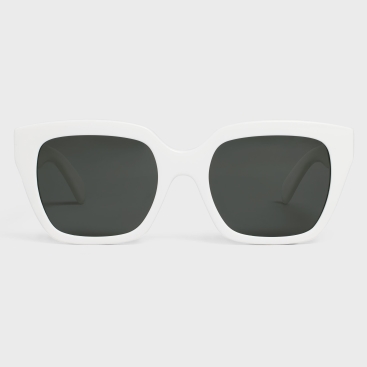Mắt kính thời trang Celine Monochroms 03 Sunglasses in Square White Acetate Frame