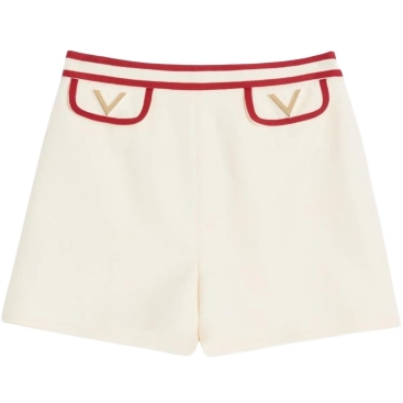 Quần ngắn Valentino Crepe Couture Shorts with V Gold