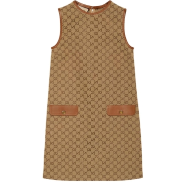 Váy đầm Gucci GG Canvas Dress Brown and Beige