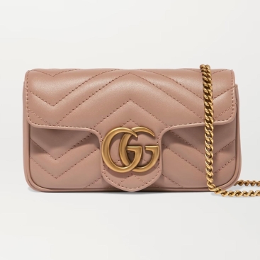 Túi đeo chéo Gucci GG Marmont Mini Quilted Matelassé Leather Shoulder Bag màu hồng
