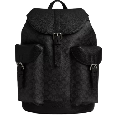 Balo Coach Warner Signature Canvas Backpack Charcoal Black CW211