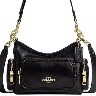 Túi Coach Laurel Shoulder Bag 22 With Pockets Black CEU29