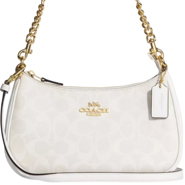 Túi xách Coach Teri Shoulder Bag In Signature Canvas Glacier White CA548