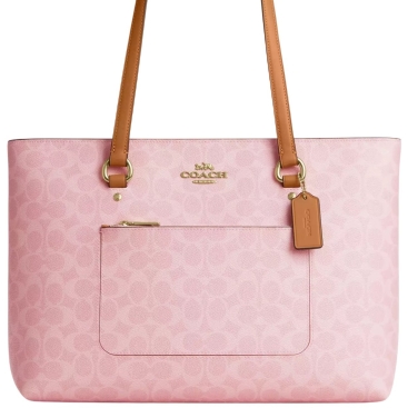 Túi Coach Station Tote Bag In Signature Canvas Powder Pink CEA21