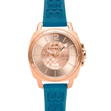 Đồng hồ nữ Coach Mini Boyfriend Rose Gold Dial Blue Silicone Strap Ladies Watch 14502095