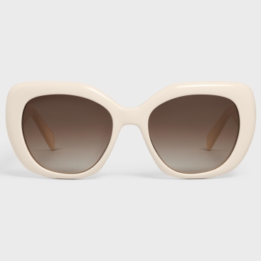 Mắt Kính nữ Celine Triomphe 06 Sunglasses In Ivory Square Acetate