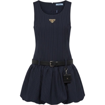 Áo đầm ba lỗ phối thắt lưng Prada