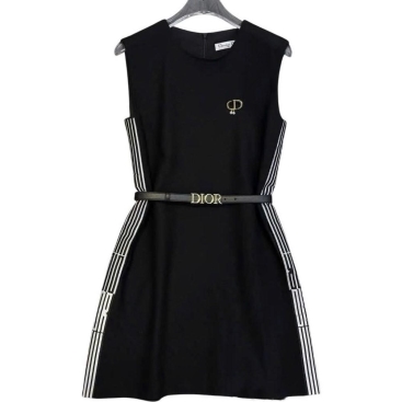 Áo đầm sát nách nữ Dior đen xám
