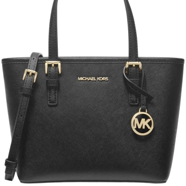 Túi Michael Kors Jet Set Travel Extra-Small Saffiano Leather Top-Zip Tote Bag Black 35T9GTVT0L