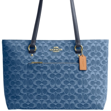 Túi Coach Station Tote Bag In Signature Denim Blue CDB88