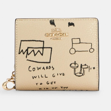 Ví gập White Coach X Jean Michel Basquiat Snap Wallet
