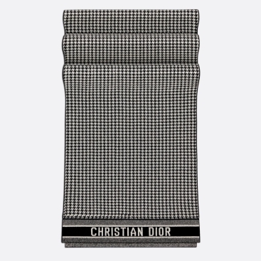 Khăn Dior 30 Montaigne Scarf Black and White Blended Cashmere Knit