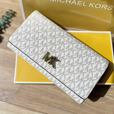Ví MK nữ dài cách điệu Logo | Bóp đựng tiền Michael Kors Signature Wallet Bag